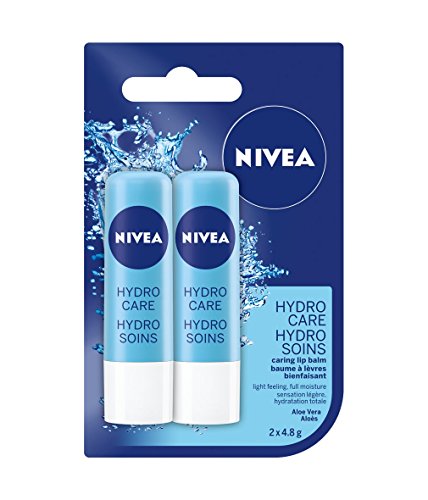 NIVEA Hydro Care Lip Balm Sticks, Duo Pack, 2 x 4.8g