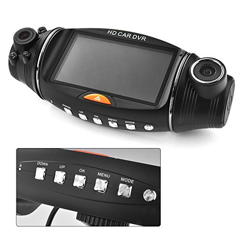 XCSOURCE Dual Lens 2.7" TFT Screen Dash Cam, 140¡ã + 120¡ãWide Angle 8 IR LED Night Vision Car Security DVR Digital Video Recorder MA827