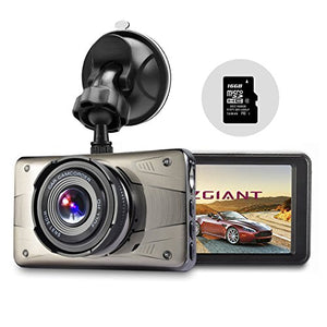 Dash Cam 3" LCD FHD 1080P 170 Degree Wide Angle Dashboard Camera Car Recorder DVR with 8GB SD Card ,Night Vision, G-Sensor, WDR,Loop Recording