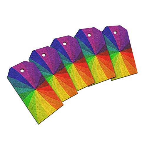 Rainbow Swirl Gay and Lesbian Wooden Wood Gift Tag Set