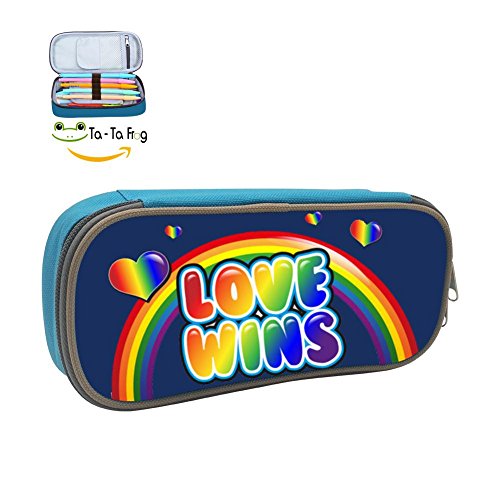 QLLNICE Rainbow Love Wins Pencil Bag Pen Case Stationery Pouch Student Box