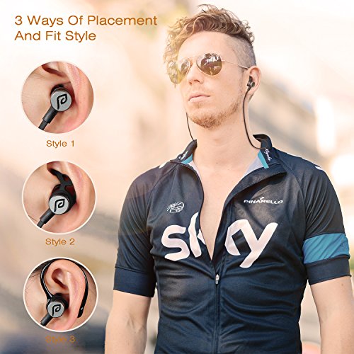 Bluetooth Headphones, Parasom A1 Magnetic, V4.1 Wireless Stereo Bluetooth Earphones Sport Headset In-Ear Noise Isolation Headphone Earbuds for Gym Running -Sweatproof, Microphone (Black)
