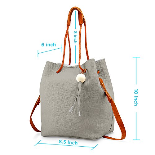 Oct17 Fashion Tassel buckets Tote Handbag, Women Messenger Hobos Shoulder Bags, Crossbody Satchel Bag