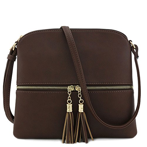 Lightweight Medium Crossbody Bag with Tassel