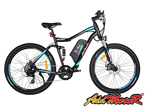 Addmotor HITHOT Electric Bicycle 48V 500W Motor 10.4 AH Samsung Lithium Battery Electric Bikes With Throttle Hithot H1 Mountain E bike For Adults (Blue)