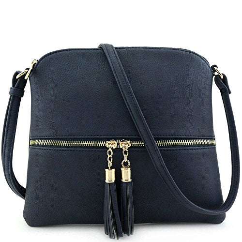 Lightweight Medium Crossbody Bag with Tassel