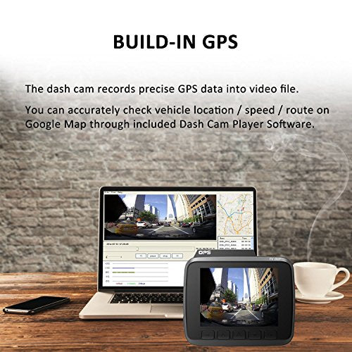 2.4 "Car Dash Cam, 4K Dash Camera, 150 Degree Wide Angle Car Camera with GPS, WiFi, G-Sensor, Loop Recording, Parking Monitoring, Motion Detection etc