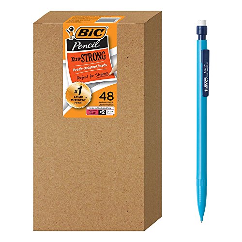 BIC Xtra-Strong Mechanical Pencil, Colorful Barrel, Thick Point (0.9mm), 48-Count