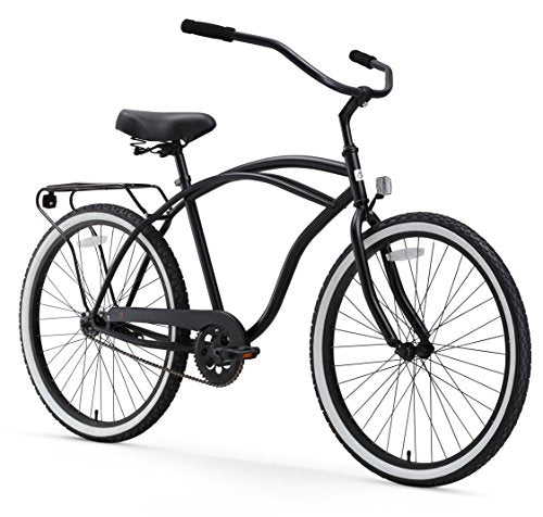 sixthreezero Around The Block Men's 26-Inch Single Speed Cruiser Bike, Matte Black, 18" / One Size