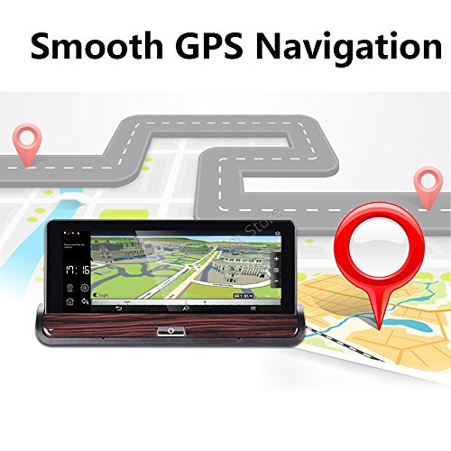 Yuyitec 7 Inch 3G Wifi Car DVR Rearview Mirror Android 5.0 GPS Navigation Video Recorder Bluetooth Dual Lens 1080P Dashcam Remote Parking Monitor