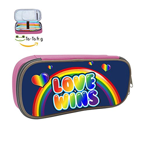 QLLNICE Rainbow Love Wins Pencil Bag Pen Case Stationery Pouch Student Box
