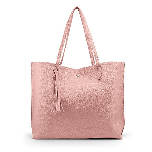 Women Large Tote Bag - Tassels Faux Leather Shoulder Handbags, Fashion Ladies Purses Satchel Messenger Bags