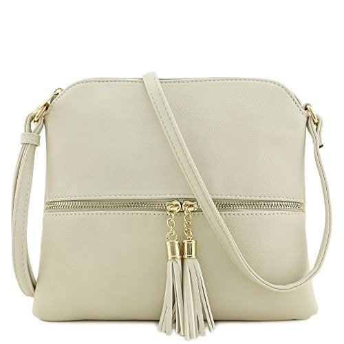 Lightweight Medium Crossbody Bag with Tassel