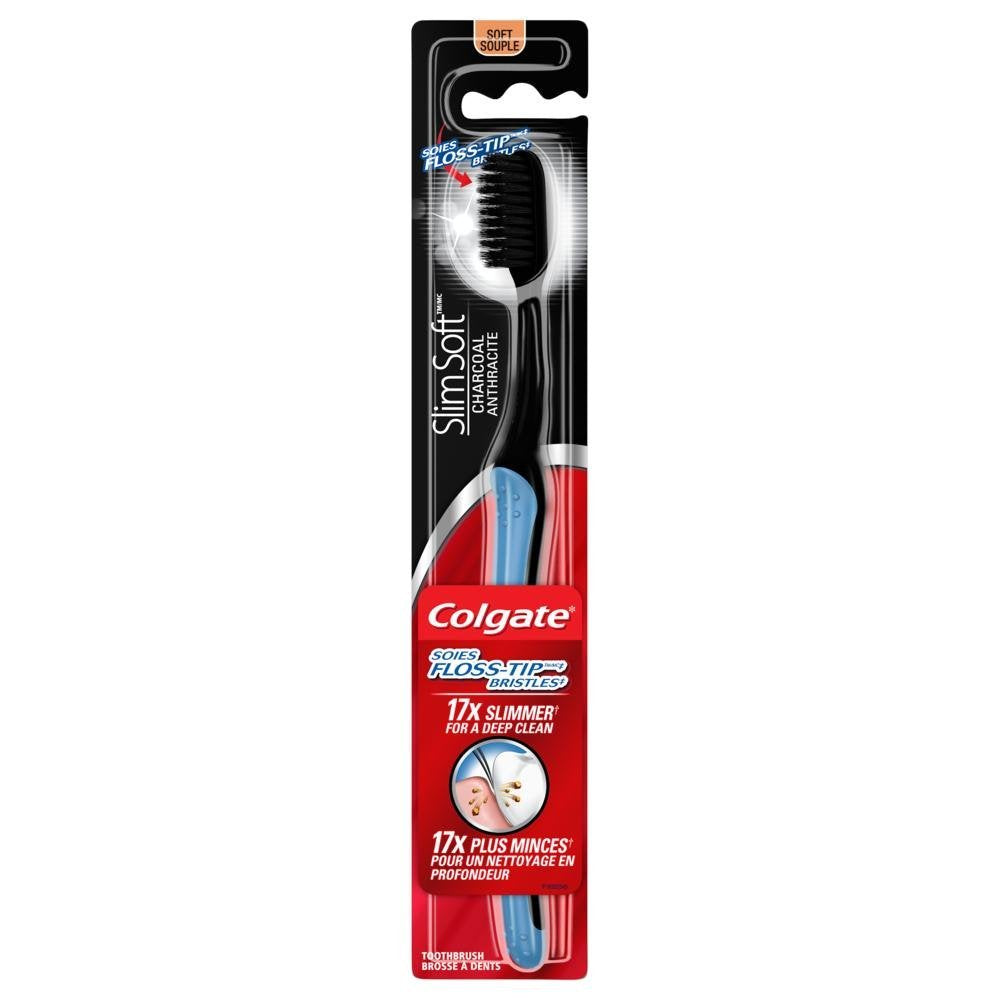 Colgate Slim Soft Toothbrush, Charcoal, 1 Count