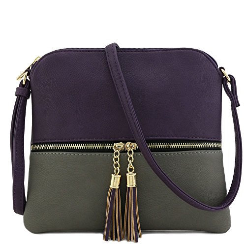 Lightweight Medium Crossbody Bag with Tassel