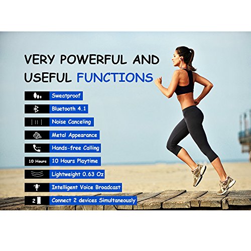 Magnetic Bluetooth Earbuds, AURTEC Lightweight Wireless Headphones With Magnetic Switch Design, Build-In Mic, Waterproof&Sweatproof, 10 Hours Play Time, Noise Cancelling For Sports Gym Running