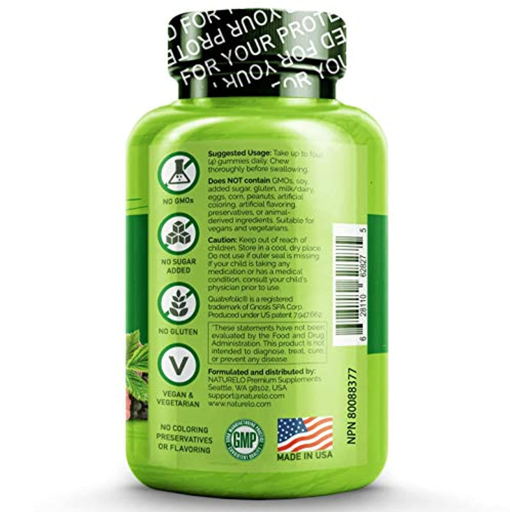 NATURELO Whole Food Vitamin Gummies for Adults - Chewable Gummy Multivitamin for Men & Women - New & Improved Flavor - 120 Vegan Gummies