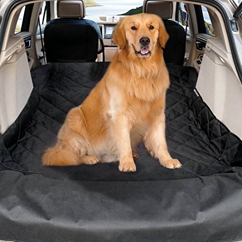 EVELTEK Car Seat Covers for Dogs, Non Slip Waterproof Pet Travel Hammock Car Seat Protector for Back Seat with Side Flaps, Pockets & Hammock Front Zipper Design for Cars Trucks and SUVs (Black)