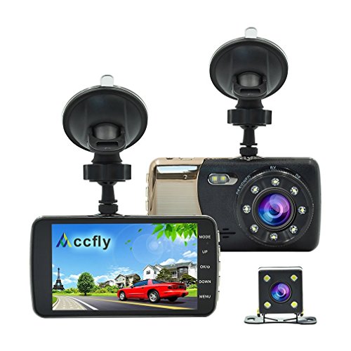 Accfly Dash Cam HD 1080P Dual Dash Camera With Rear Camera,Car Camera 170 Degree Wide Angle, Night Vision,Loop Recording, Motion Detection ,G-sensor with LDWS & FCWS