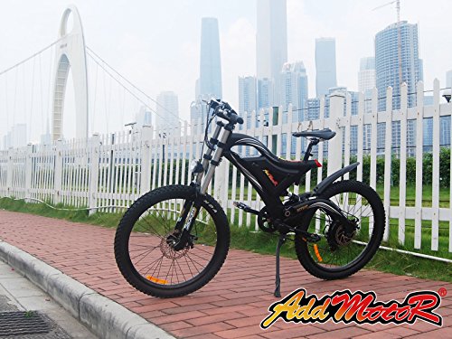 Addmotor HITHOT Electric Bicycle 500W 48V Dual Suspension Mountain Electric Bike 2018 H5 E-bike With 26 Inch Wheel Shimano Gear For Adults (Black)