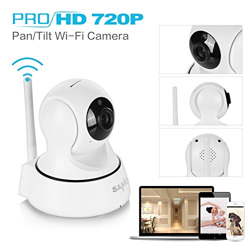 SANNCE Wifi 720P IP Camera, Home Security Wireless IP Camera with Motion Detection and Two-Way Audio Pan/Tilt Night Vision Baby Monitor (White)