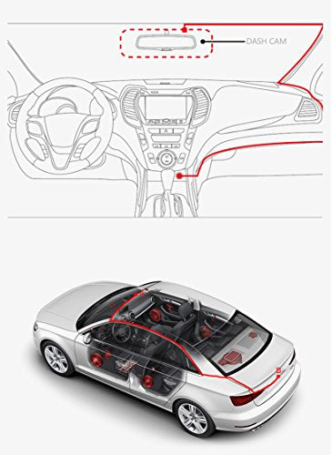 Pruveeo D700 7" Touch Screen Car Dash Cam Front and Rear Dual Channel, FHD 1080P