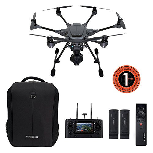 Yuneec Typhoon H Pro with Intel RealSense Technology - Ultra High Definition 4K Collision Avoidance Hexacopter Drone with 2 Batteries, ST16 Controller, Soft Backpack and Wizard