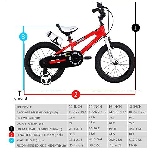 RoyalBaby BMX Freestyle Kids Bike, Boy's Bikes and Girl's Bikes with training wheels, Gifts for children, 16 inch wheels, White