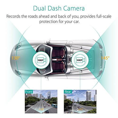 Blueskysea Mini 0906 Dual 1080P Dash Camera Capacitor Car Dashcam Vehicle Dashboard Recorder with 1080P Rear View Backup Camera SONY IMX291 IMX323 Sensor GPS Tracker G-Sensor Romote Control