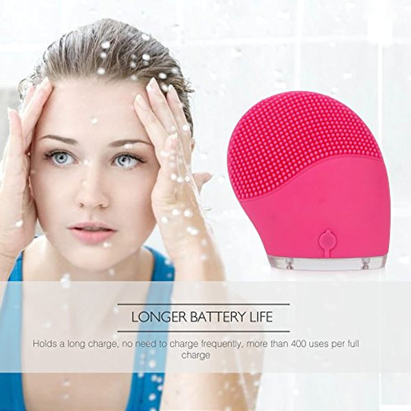 HailiCare Facial Cleansing Brush, Massager Exfoliator - Electric Waterproof Sonic Face Cleanser -Rose