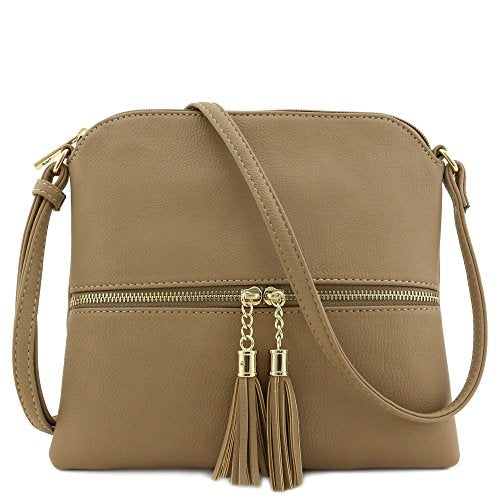 Lightweight Medium Crossbody Bag with Tassel