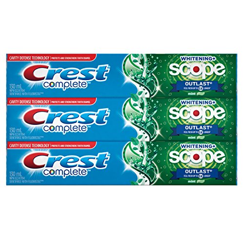 Crest Complete Whitening Plus Scope Toothpaste Value Pack Of 3, Minty Fresh