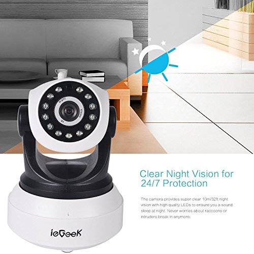 ieGeek IP Camera, Wifi Camera Wireless Webcam Home Security Camera System HD 720P Video Surveillance Security System IR-Cut Night Vision P2P Remote Pan Tilt 2-Way Audio Motion Detect - Micro SD Extend