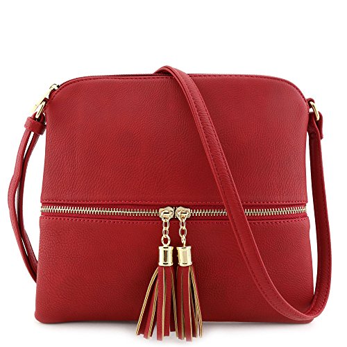 Lightweight Medium Crossbody Bag with Tassel