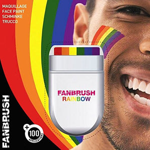 Rainbow Fan Brush Face & Body Paint Gay Lesbian Pride Flag Makeup Pocket Size Easy Wash Off Marches Events Festival Facepaint Fancy Dress Accessory by Fancy Dress VIP