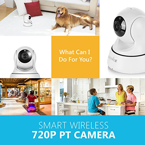 SANNCE Wifi 720P IP Camera, Home Security Wireless IP Camera with Motion Detection and Two-Way Audio Pan/Tilt Night Vision Baby Monitor (White)