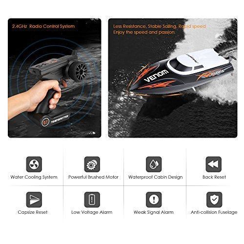 GBlife 2.4GHz RC Boat High Speed Racing Boat Electric Motor Ship RC Remote Control Wireless Toy for Adults & Kids
