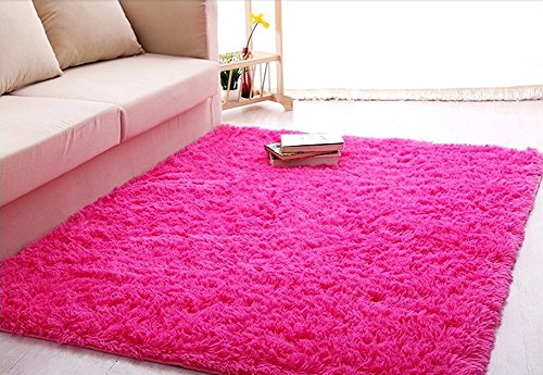 ACTCUT Super Soft Indoor Modern Shag Area Silky Smooth Rugs Fluffy Rugs Anti-Skid Shaggy Area Rug Dining Room Home Bedroom Carpet Floor Mat 5.3' x 7.3' (160cm X 200cm)