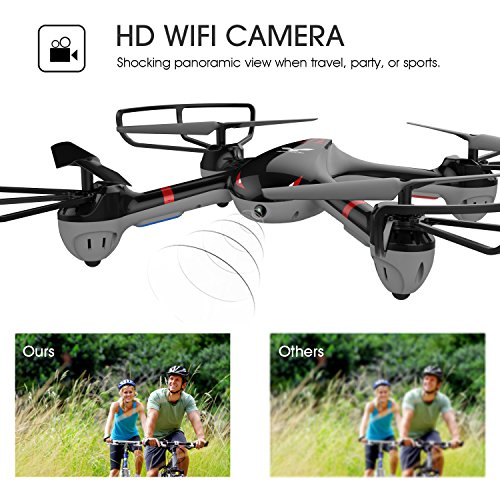DROCON Cyclone X708 - Drone for Beginners Training Quadcopter Equipped with 3D Flip Headless Mode One Key Return Easy Operation (X708W with WIFI Camera)