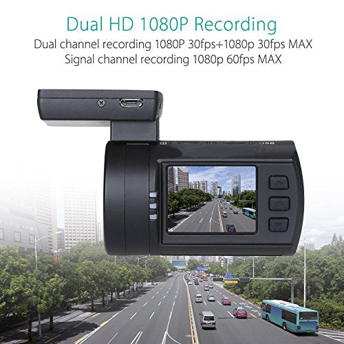 Blueskysea Mini 0906 Dual 1080P Dash Camera Capacitor Car Dashcam Vehicle Dashboard Recorder with 1080P Rear View Backup Camera SONY IMX291 IMX323 Sensor GPS Tracker G-Sensor Romote Control