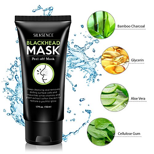 Silksence Blackhead Remover Mask, Purifying Peel-off Mask with Activated Charcoal Deep Pore Cleanse for Acne