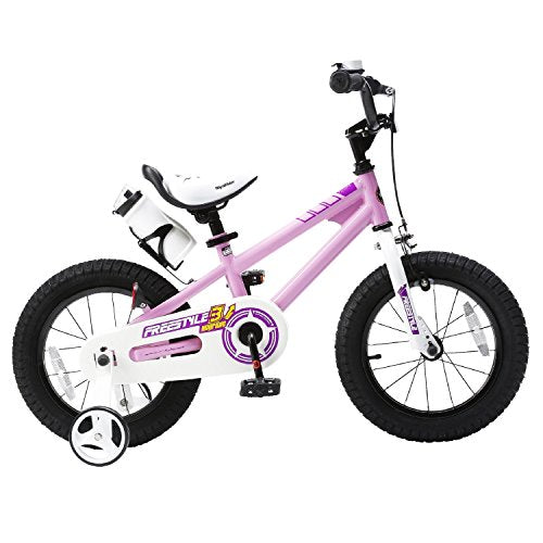 RoyalBaby BMX Freestyle Kids Bike, Boy's Bikes and Girl's Bikes with training wheels, Gifts for children, 16 inch wheels, White