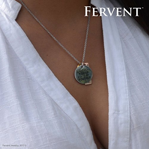Fervent Christian Charm Necklace for Teen Girls w/[Men Gold Cross Chain Option]