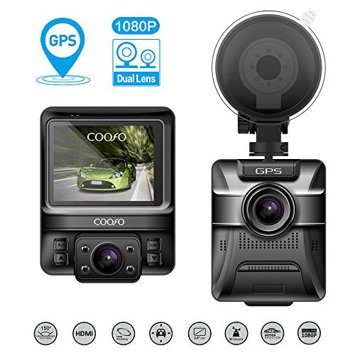 COOFO Car Dash Cam,4K FHD Night Vision Car DVR Dashboard Camera Recorder , Built-In WiFi & GPS,APP Support, G-Sensor, 2.4" LCD, WDR Function, 150 Degree Wide-Angle Lens, Loop Recording