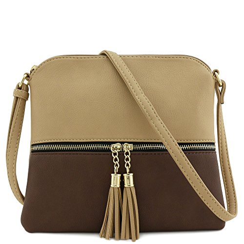 Lightweight Medium Crossbody Bag with Tassel