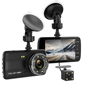 TenTenco Dash Cam Front and Rear Dual Camera for Cars,4.0" IPS Screen, HD 1080P Car Dash Camera, Rearview Backup Camera,170 Degree Wide Angle, WDR, Loop Recording, G-sensor, Parking monitor