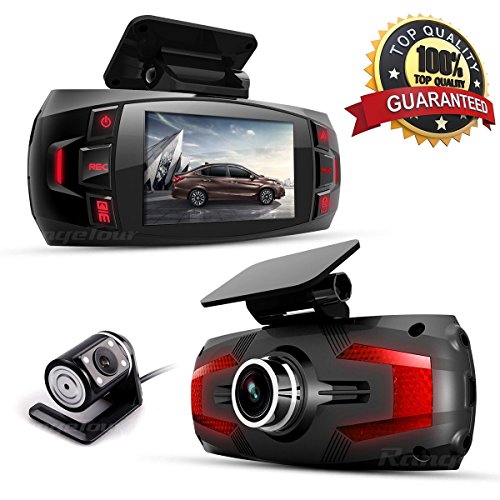 Dash Cam, Car Full HD 1080P Dash Camera Dual Lens Recorder Front + Rear Dashboard Camera with G-Sensor, Loop Recording, Parking Monitoring, Motion Detection Free 16GB Memory SD Card