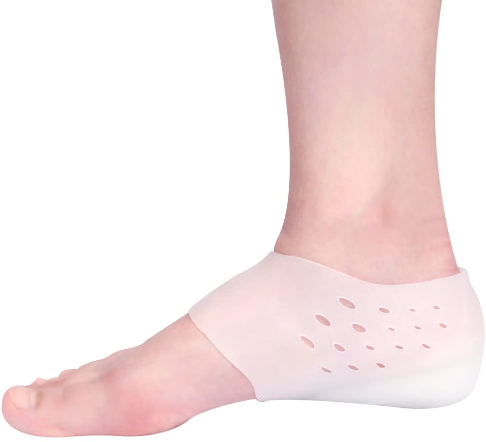 1 Inch Height Increase Insole - Invisible Heel Lift Pads - Silicone Gel Inserts Socks for Men & Women with Holes