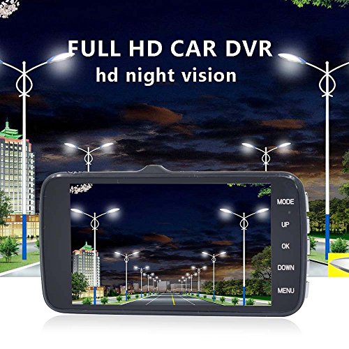 Dash Cam,Car Dash Camera FULL HD 1080p 170° Wide Angle 4" LCD Dashboard Camera DVR Video Recorder Dual Lens Front+Rear with HDR Night Vision,Loop Recording,Parking Mode,G-Sensor