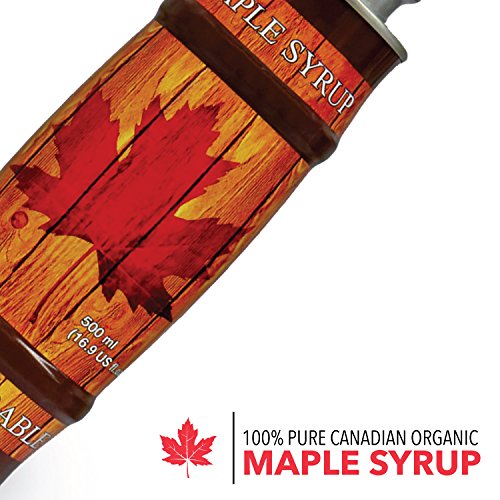 Pure, Organic Canadian Maple Syrup (2 X 500ml bottles.) All-Natural, Grade-A Amber Rich Taste | Delicious Sweetness | No Preservatives, Gluten Free, Vegan Friendly